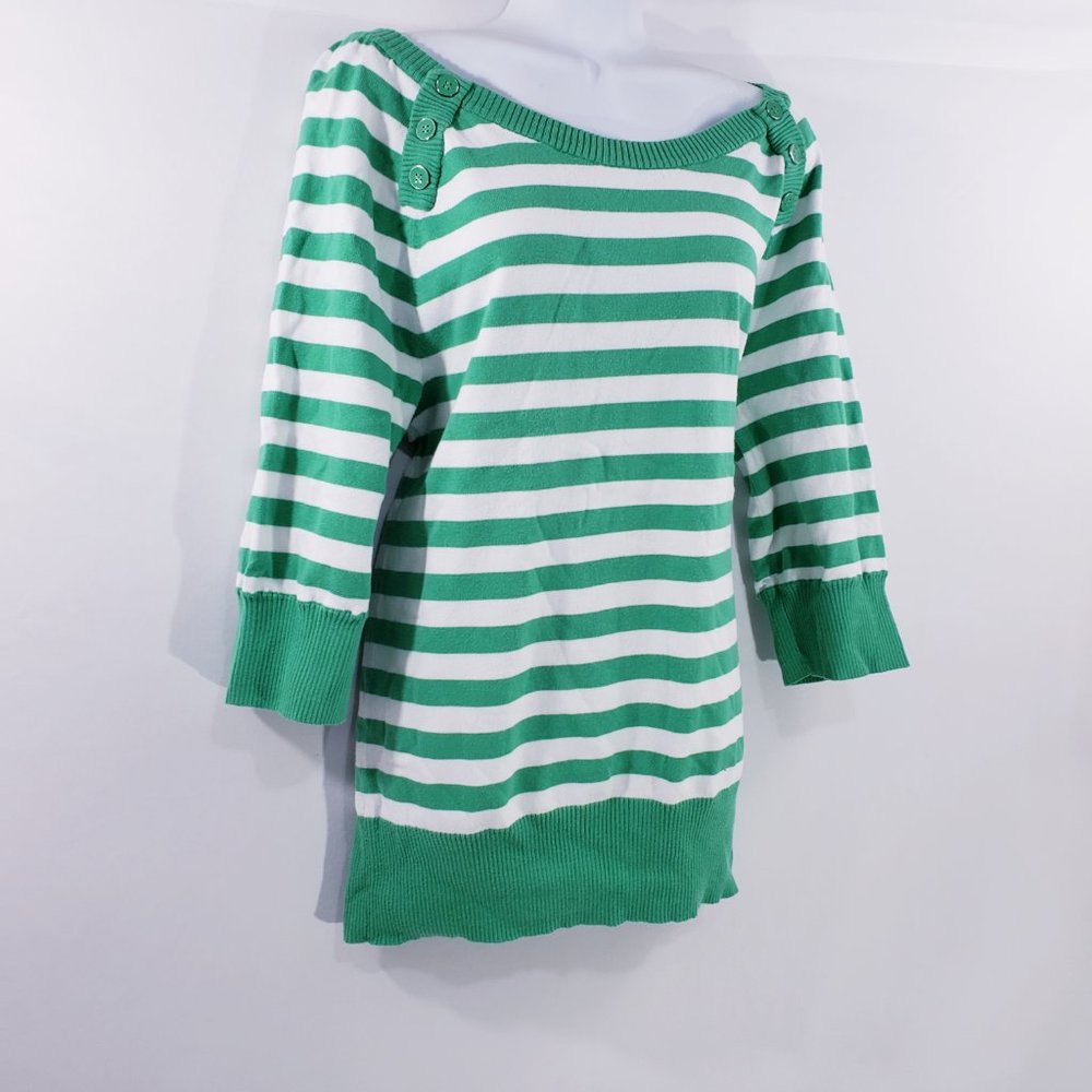 Lane Bryant Womens Sweater 14/16 Green‎ Boat Neck S - Picture 2 of 7